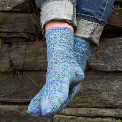 624 Cobblestone Socks - Knitting Pattern for Men and Women in Valley Yarns Leyden