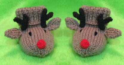 Christmas Reindeer Baby Booties