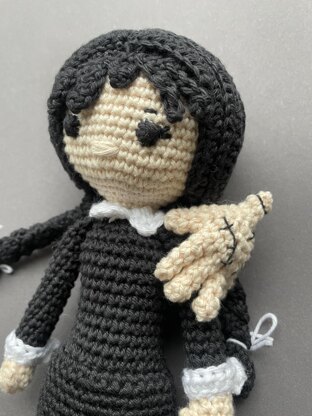 Wednesday amigurumi doll