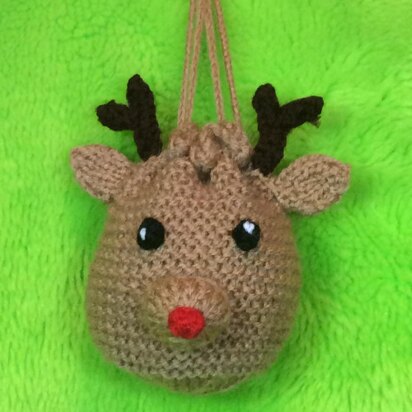 Christmas Reindeer Drawstring Gift Bag