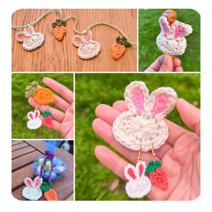 Easter mini bunny & carrot earrings