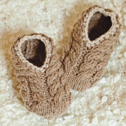 Cable Baby Slippers