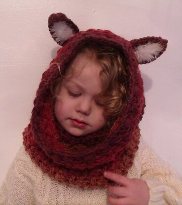 Foxy Fox Snood Hood with Ears