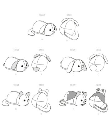 McCall's Plushie Pets M8301 - Paper Pattern, Size OS (One Size Only)