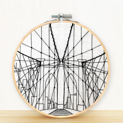 Embroidery and Sage Brooklyn Bridge Embroidery Kit - 8 1/4in W x 8 1/4in L x 3/8in D