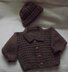 Waffle Stitch Cardigan and Beanie Hat