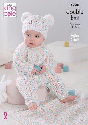 Baby Set Knitted in King Cole Double Knit - 5728 - Downloadable PDF