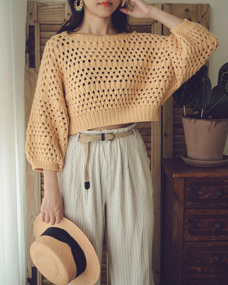 ふじあみ着用♡IRENE Cut yarn knit Tops IRENE cut yarn knit tops