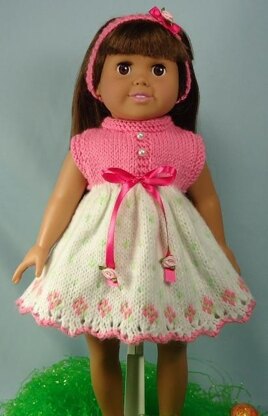 Easter Dresses, Knitting Patterns fit American Girl and other 18-Inch Dolls