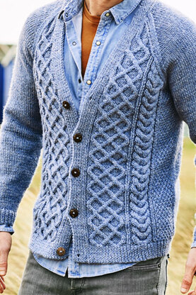 Mens V Neck & Shawl Neck Cardigans in Stylecraft Highland Heathers Aran - 9876 - Downloadable PDF