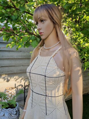 Crochet dress for summer with granny squares