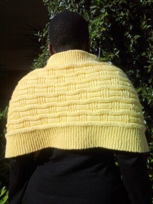 Wavy Ribbing Shoulder Wrap