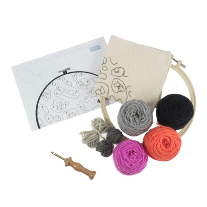 Trimits Animal Print Monogram Hoop Punch Needle Kit - 8in