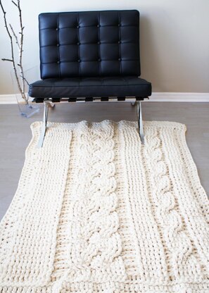 Chunky Double Cable Crochet Blanket / Rug