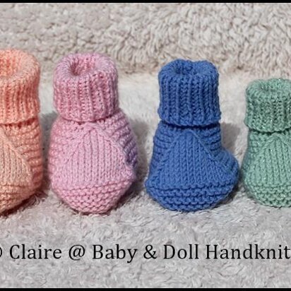 Simple baby booties hot sale knitting pattern