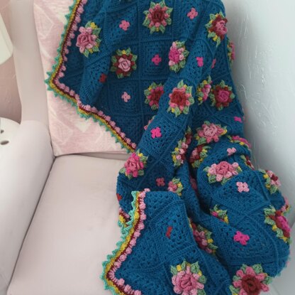 Midnight Blossoms Throw