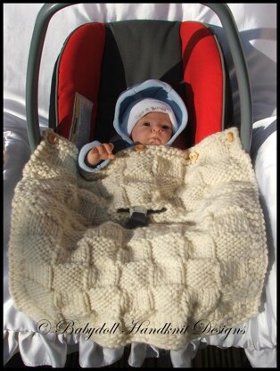 Baby car seat blanket knitting online pattern