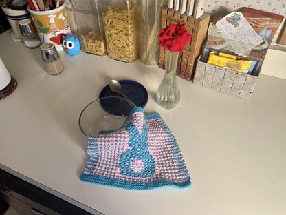 Mosaic Bunny Butt Dishcloth