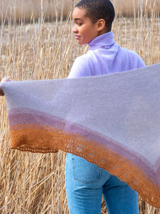 Kiania Shawl in Berroco Aerial PDF.