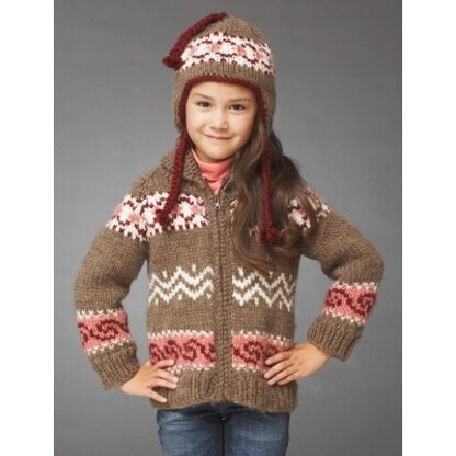 Hot Cocoa Jacket and Hat in Bernat Roving