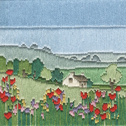Derwentwater Designs Meadow Silken Long Stitch Kit - 11 x 11cm