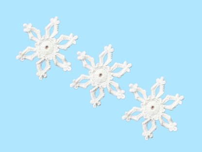 Wool Felt Garland with Snowflakes and Flowers, Light Blue and