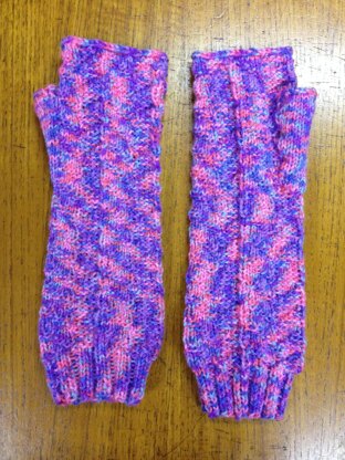 Fairy Ladders Long DK Fingerless Gloves