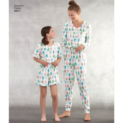 Simplicity 8801 Girls and Misses Knit Jumpsuit Romper - Paper Pattern, Size A (S - L / XS - XL)