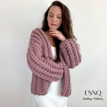 Rib knit cardigan Heather