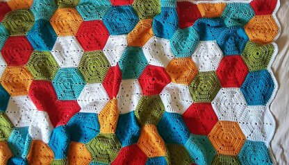 Rainbow of Hexagons Blanket