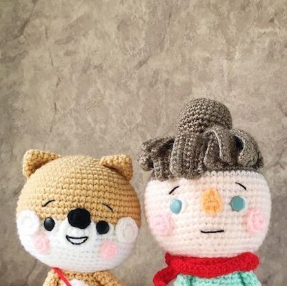 Amigurumei Marin and Sol best friends girl and shiba inu amigurumi pattern