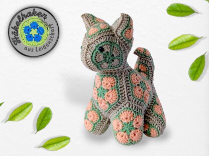 Chino The Cat with African Flowers