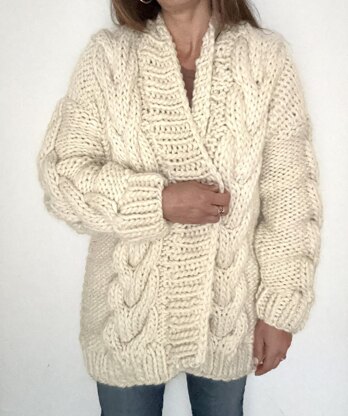 Bulky Cable Sweater Coat