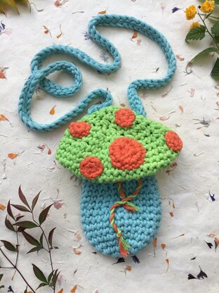 Crochet mushroom bag