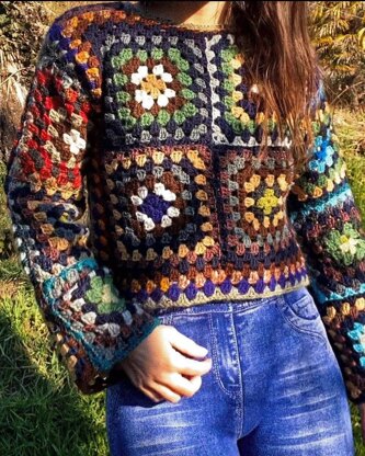 GRANNY SQUARES Sweater - Jumper - Crochet Pattern