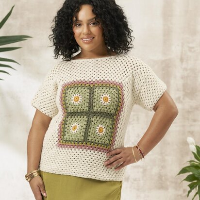 Aster Crochet Daisy T-Shirts by Cassie Ward in West Yorkshire Spinners Elements - DBP0277 - Downloadable PDF