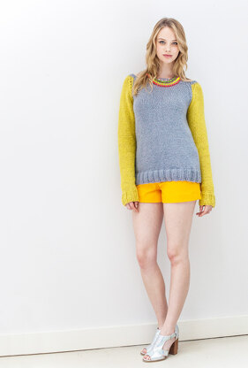 "Aimee Jumper" - Jumper Knitting Pattern For Women in Debbie Bliss Paloma