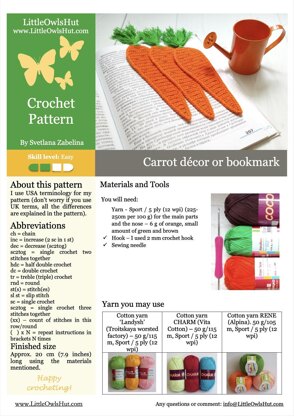 322 Carrot decor or bookmark
