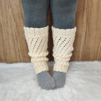 White Winter Leg Warmers