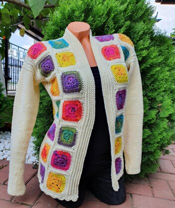 Jacket with granny squares