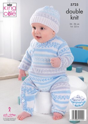 Baby Set Knitted in King Cole Double Knit - 5725 - Downloadable PDF