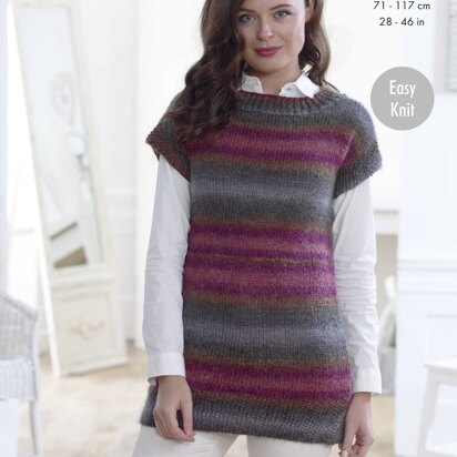 Waistcoat & Top in King Cole Riot Chunky - 5011 - Downloadable PDF
