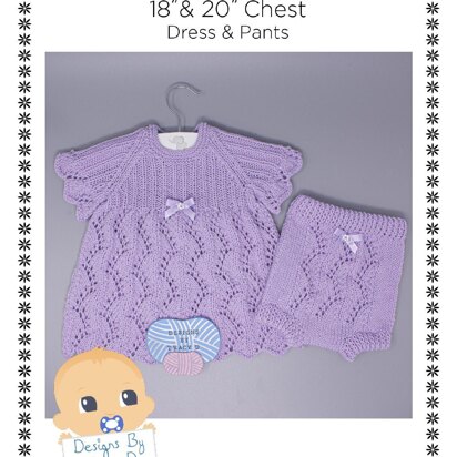 Ellie Baby Dress Knitting Pattern 18" & 20" chest size