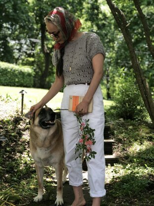 Eyelet Bell Sleeve Top in Loopy Mango Summer Cotton - Downloadable PDF