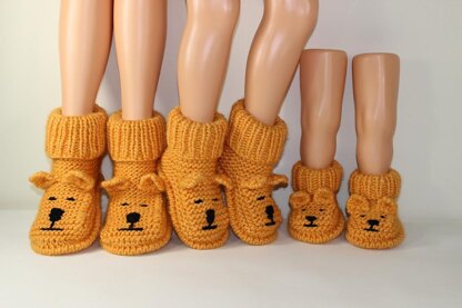 Childrens Teddy Bear Slipper Boots