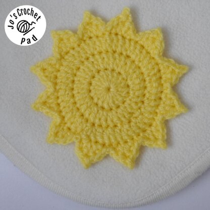 Sun Applique/Embellishment Crochet * sky collection including free base square pattern