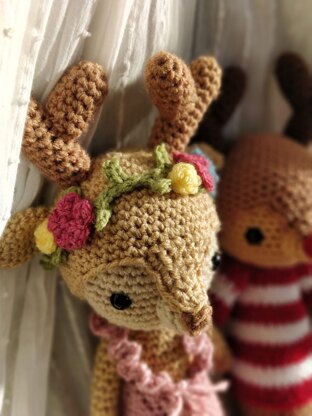 Renata and Rudolph Reindeer Doll Crochet Amigurumi Christmas