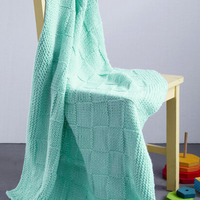 Checkers Baby Blanket in Lion Brand Babysoft - L0227 - knitting pattern