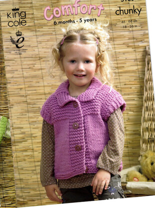 Sweater, Gilet and Jacket in King Cole Comfort Chunky - 3180