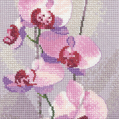 Heritage Orchid Panel, 14 count Aida Cross Stitch Kit - 11cm x 31cm